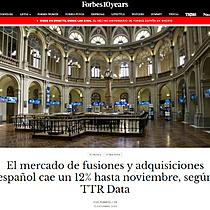 El mercado de fusiones y adquisiciones espaol cae un 12% hasta noviembre, segn TTR Data